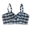 White & Black Checkered Chanderi Corset Blouse with Straps by confidAnce