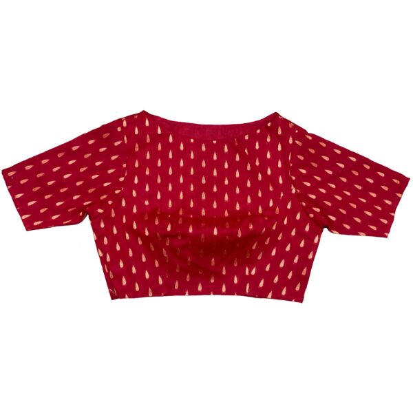 Red 100% cotton readymade Blouse for women by confidAnce