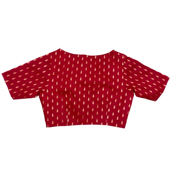 Red 100% cotton readymade Blouse for women by confidAnce