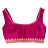 Pink Cotton Silk Readymade Blouse with Lace by confidAnce