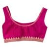 Pink Cotton Silk Readymade Blouse with Lace by confidAnce