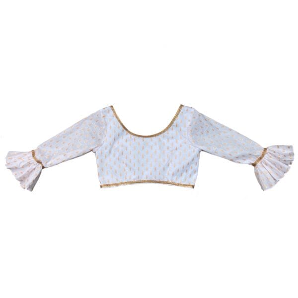 100% Cotton Readymade Blouse with Laces and Frills by confidAnce